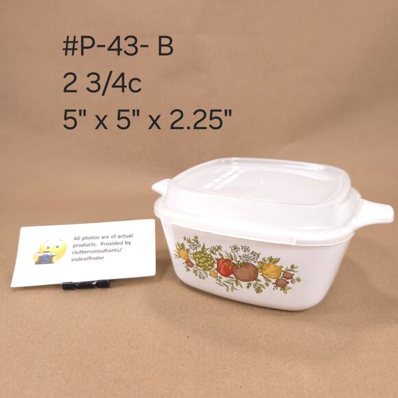 Corning Ware Spice of Life Bundle #A-10-B Casserole Dish #P-43-B Petite #P-41-B - Picture 6 of 9